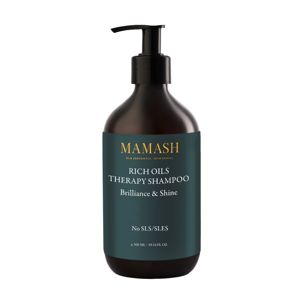 Живильний шампунь-терапія Mamash Rich Oils Therapy Shampoo для сяяння та блиску волосся, з цінними оліями, 300 мл